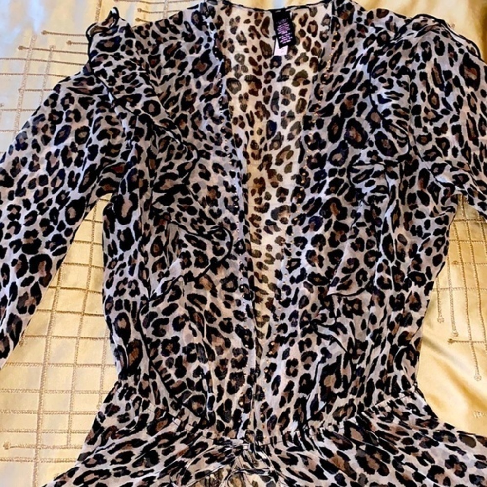Victoria Secret Leopard print Beach Long Womens Swimsuit Wrap,Cover Up, Pareo - Picture 4 of 12
